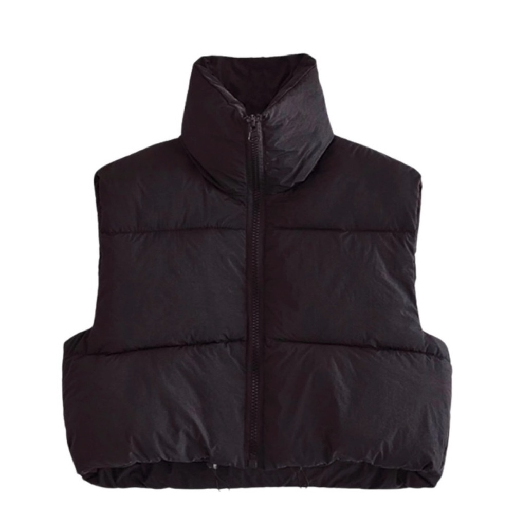 Women's Cropped Puffer Vest - XL